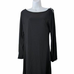 Luly K Heavy Weight Black Stretch Dress with Slit Sleeves Size XL